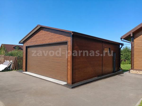 Гараж на две машины с двухскатной кровлей