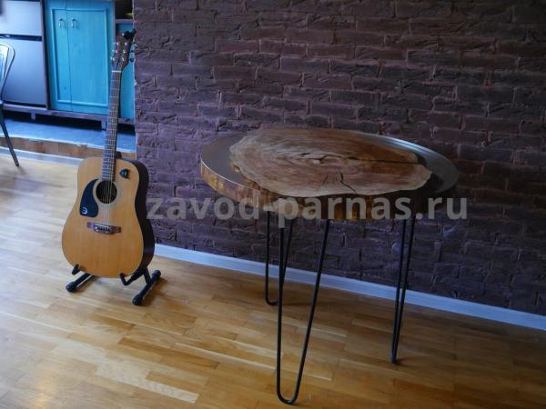 Круглый стол лофт дерево и металл
